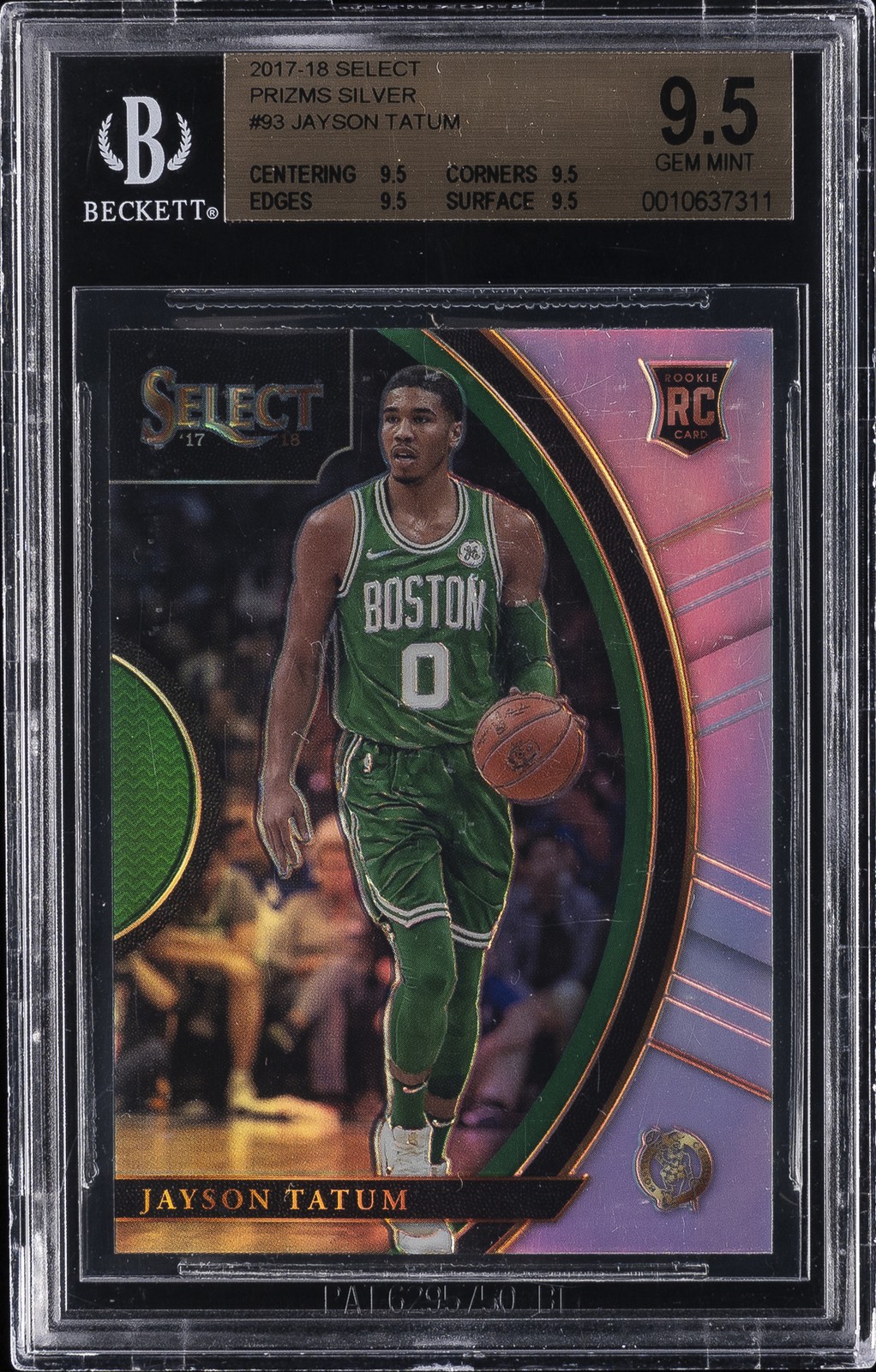 2017-18 PANINI SELECT PRIZMS SILVER #93 JAYSON TATUM BGS 9.5