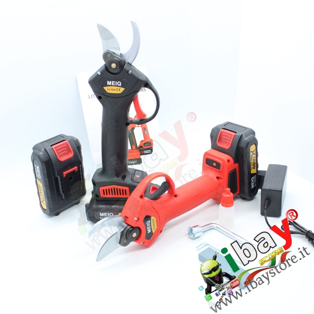 Forbici per Potatura 48V a Batteria - Cesoie Elettriche con Kit Completo