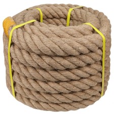 Twisted Manila Rope Natural Jute Rope 2 Inch x 25 Feet Heavy Duty Hemp Rope...