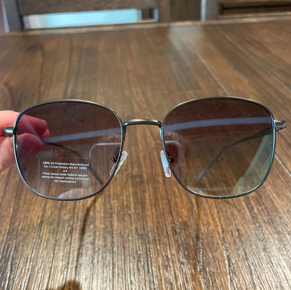 Мужские солнцезащитные очки в овальной оправе J.Crew Factory темно-серые BW745 - Изображение 3 из 4