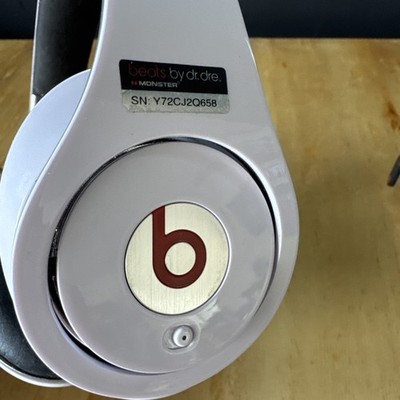 Beats by Dr. Dre Headphones White & Red sn  y72cj2q658 with case wire headphone 