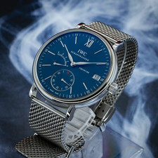 IWC Portofino Hand-Wound Eight Days Blue Dial 45mm Steel | Box & Papers 4