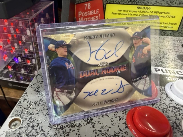 2019 Topps Chrome Kolby Allard Kyle Wright Dual Rookie Auto Autographs 1/1 OOAK