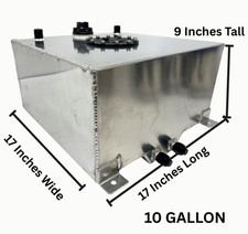 17 L X 17 W X 9 H - 10 Gallon Polished Aluminum Fuel Cell Sending Unit 10 Gal