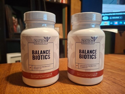 NATION HEALTH MD Balance Biotics - 120 Caps - 2 Bottles - NEW