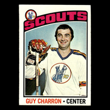 Guy Charron #186 1976 Topps Washington Capitals Hockey Card NHL EX