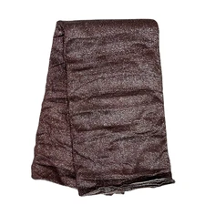 African Fabric/ Woven, Kente - Brown & Metallic Silver “Asase Sika”, ~2 Yards