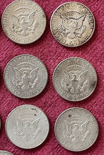 1964 Kennedy Half Dollars (17) 90% Silber American P&D Coins - Bild 4 von 5