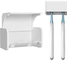Toothbrush Holder Wall Mounted with Cover for Bathroom, 2 Slots Toothbrush