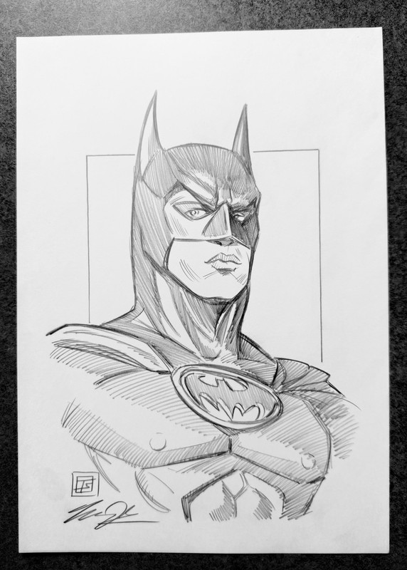 Batman Forever Val Kilmer Bruce Wayne ORIGINAL PENCIL SKETCH by Tim Shinn