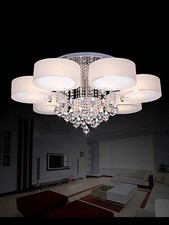 LED Crystal Chandelier Ceiling Light with Remote Control Colour Changing Lamp
