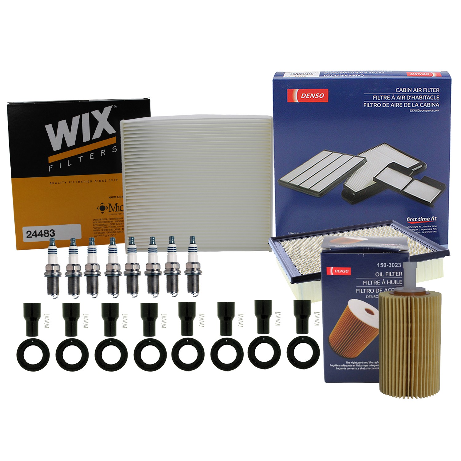 Denso Tune Up Kit NGK 8 Spark Plugs  Boots Kit for Sequoia Tundra 4.6L 5.7L V8