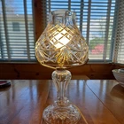 17" LARGE WATERFORD CLEAR CUT IRISH Crystal HURRICANE Lamp Vintage 1960s IRELAND