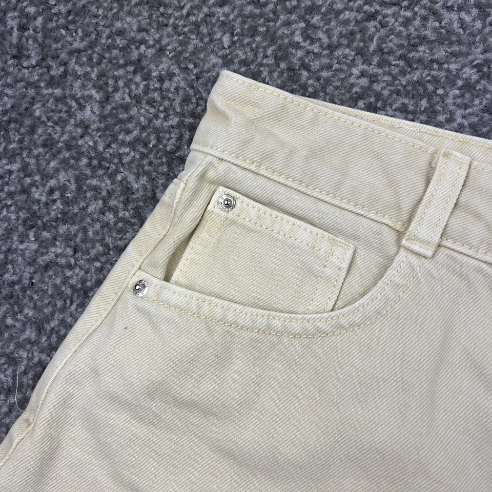Pantalones Cortos Vaqueros Zara Mujer 6 Amarillo Jean Corte Diseñador 3 En Botín Cintura Alta Foto 3 de 4