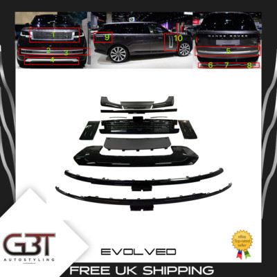 FÜR RANGE ROVER L460 VOGUE (2022+) SCHWARZ FULL BODY KIT VERKLEIDUNGSPAKET GITTER LÜFTUNGSÖFFNUNGEN UK