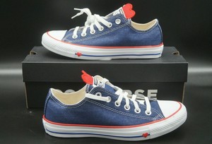 converse chuck taylor all star low 163308 blau rot jeans herz damen 38 39 40 41 ebay