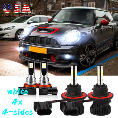 6000K LED Headlight High/Low Beam + Fog Light Bulb Set For Mini Cooper R56 & Clubman R55