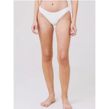 NWT Eberjey So Solid Annia Bikini Bottoms Ivory White Ecru Swimwear L W1450AN