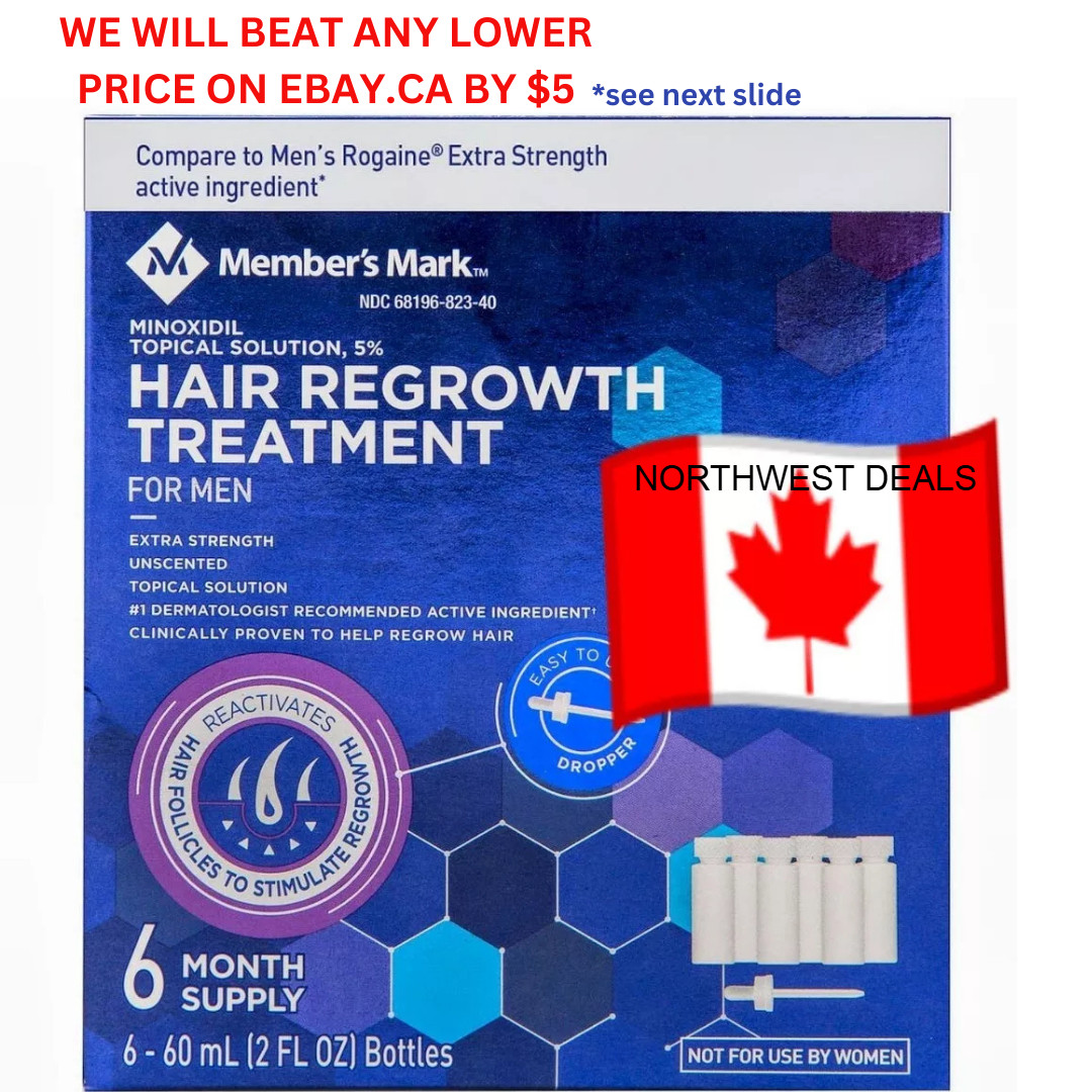 5% MINOXIDIL Topical Hair Growth Liquid- Members Mark *1-12 MONTH SUPPLY 12/26+