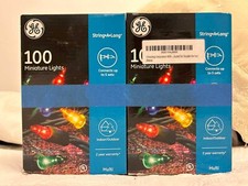 4 Pack - GE 100 Miniature Lights Each, Christmas Tree, Mantel, Indoor/Outdoor