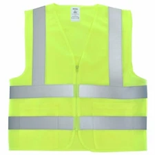 FX 2 Pockets Neon Yellow Safety Vest with Reflective Strips ANSI/ISEA APPROVED