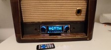 Arredo Negozio Taverna Bar Radio LEGNO ANTICA con MP3 bluetooth FM TELECOMANDO 