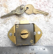 NOS Vintage   Lock w/2 keys  Trunk - Cabinet - Furniture - Door ...Collectors!!
