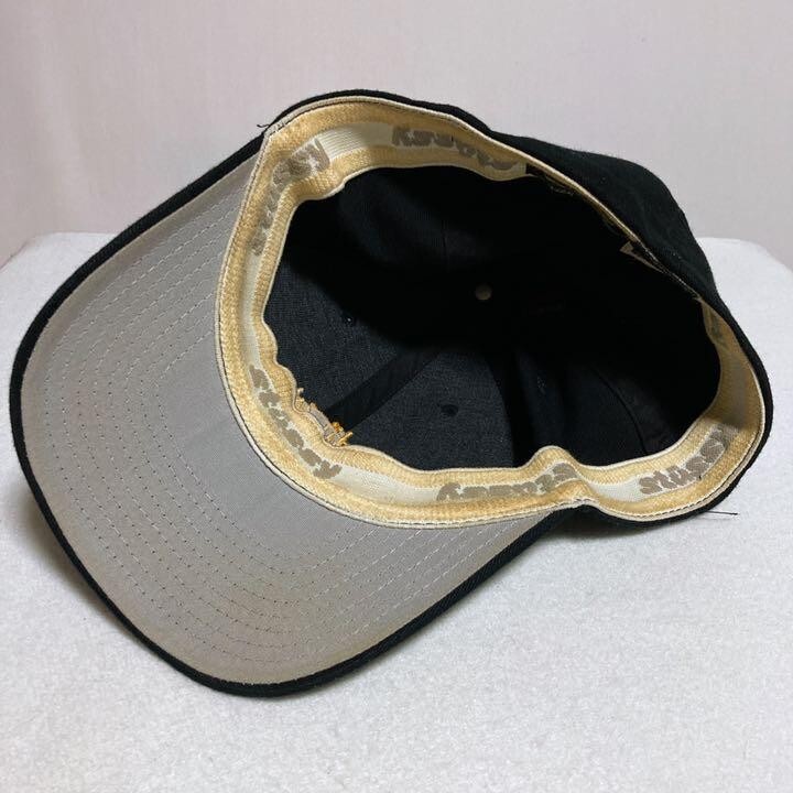 Used 80s 90s STUSSY Crossbones Cap (Black/White, Size L-XL, Rare