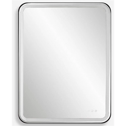 Uttermost Crofton Contemporary Metal Large Mirror in Satin Black/Silver - Picture 1 of 9