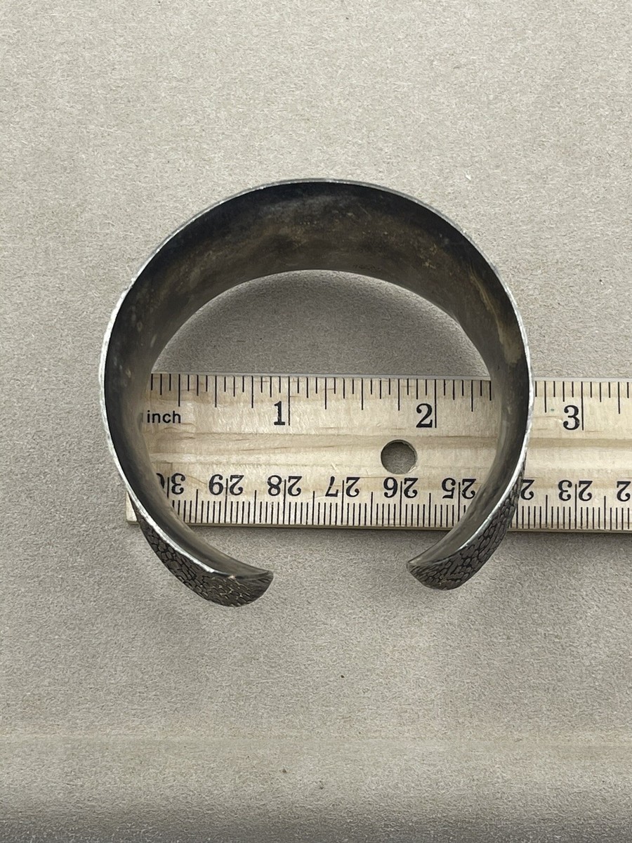 Hammered/etched Sterling Silver Cuff Bracelet View 4