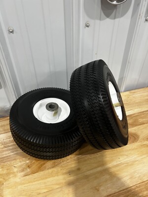 Llantas 17 2Pk 15087 Flat Free 4.10/3.50-4 (10") Conjunto De Rueda Para Cortador De Tiempo Z, 105-3471 Desbrozadora 4 Tiempos