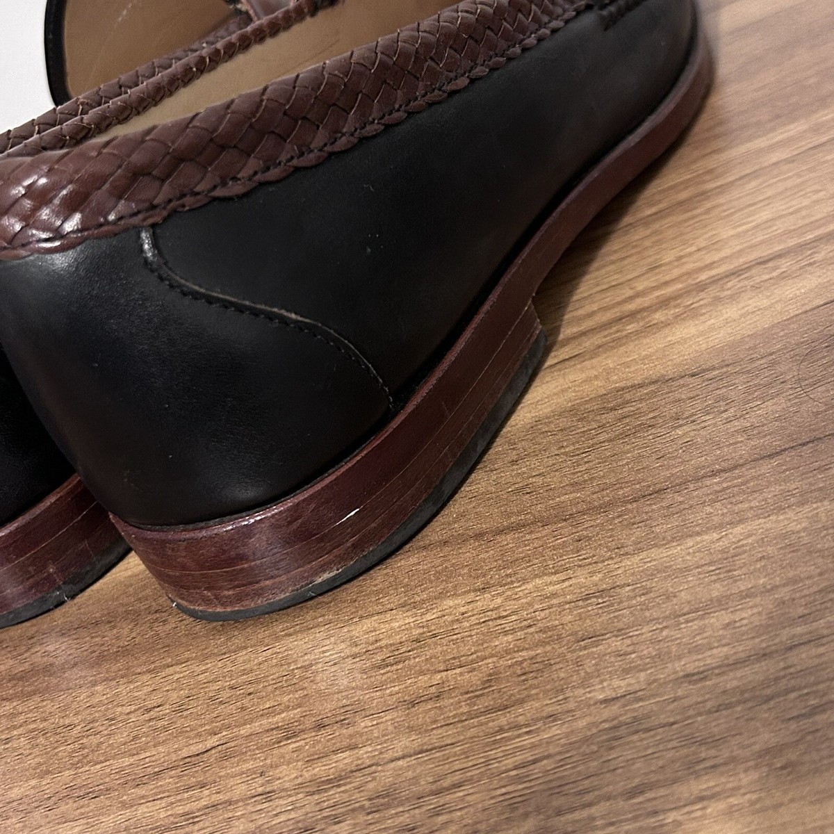 Allen Edmonds Men\'s 14 D Maxfield Black & Brown Leather Tassel Loafer Dress Shoe Allen Edmonds MAXFIELD Brown Tassel Loafers 9.5D Braided  main image 3