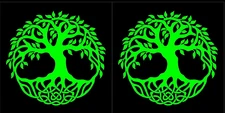 Celtic Tree of Life 2 Green Vinyl Decal Car Truck Camper Windows Laptop Notebook