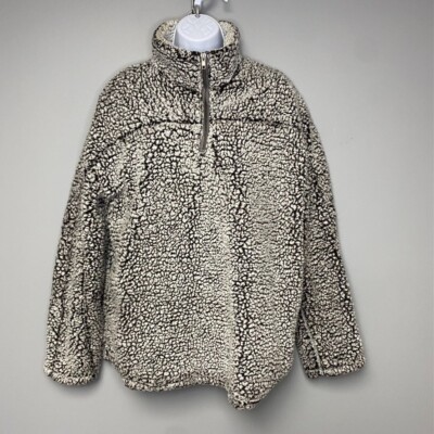 Thread and Supply Grey Sherpa 1/4 Zip Sweatshirt Women's Size L