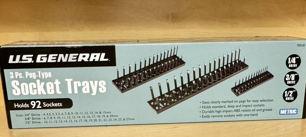 U.S. GENERAL 1/4 in. Magnetic Socket L-Tray U.S. GENERAL 1/4 in. Magnetic Socket L-Tray