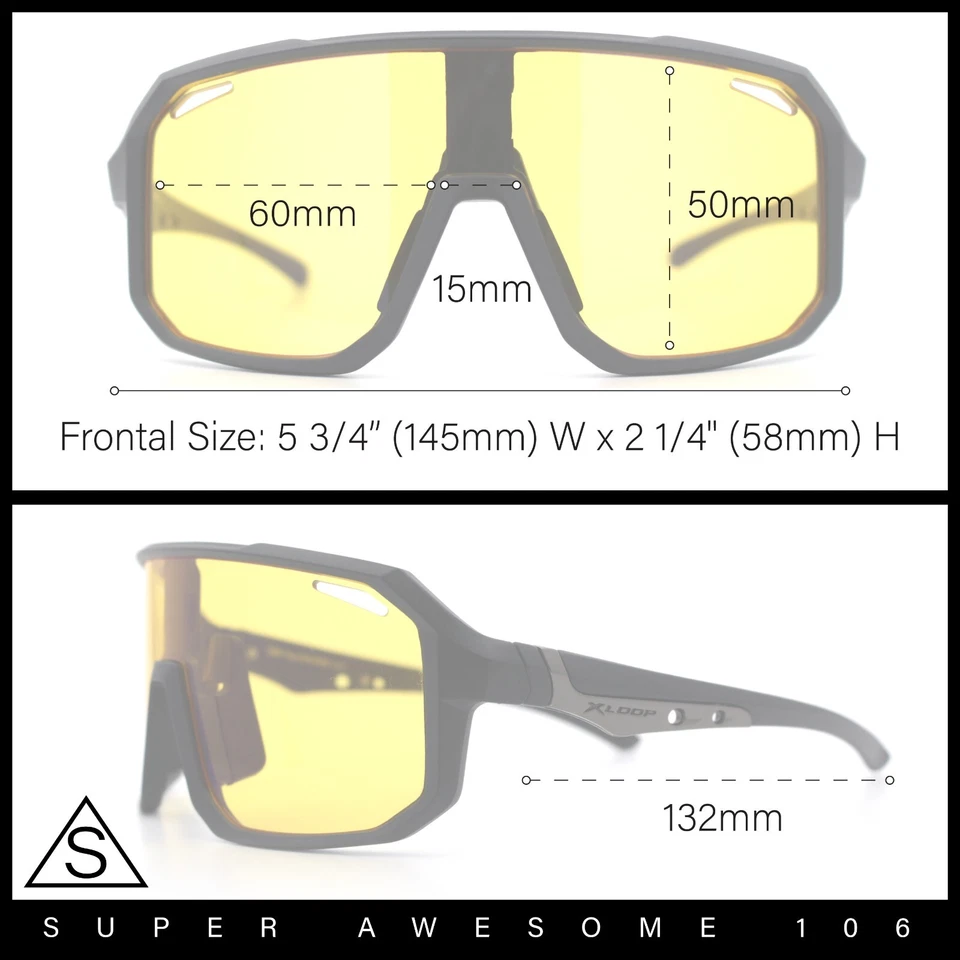 Gafas de sol Xloop para hombre HD lentes de conducción nocturna escudo de gran tamaño deportivas de plástico Foto 2 de 2