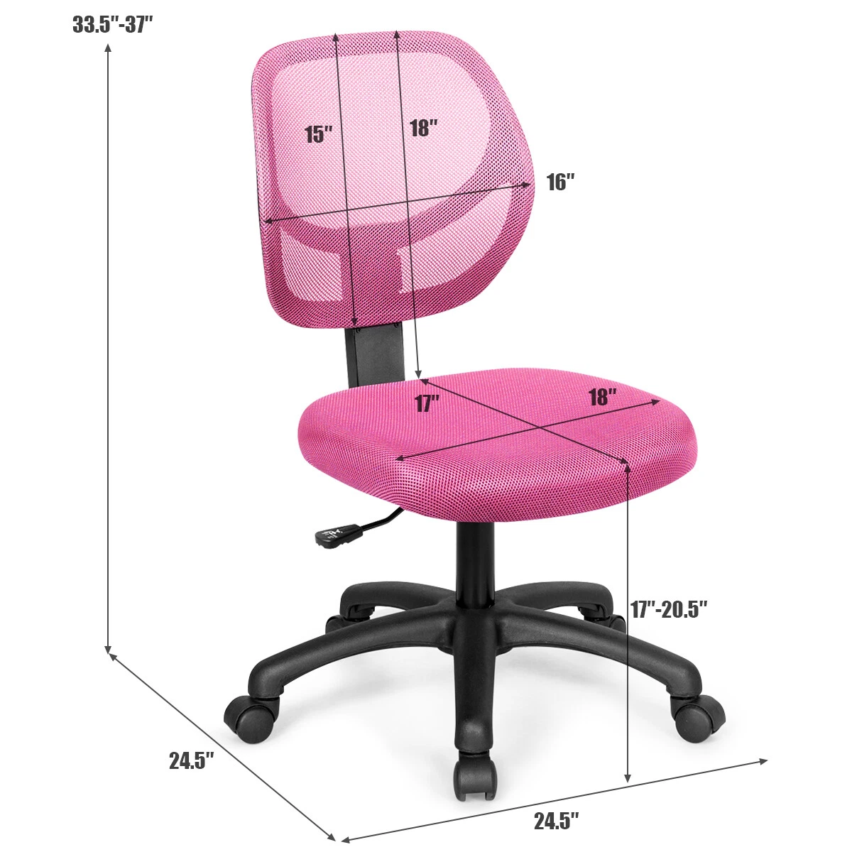 Pink mesh online office chair