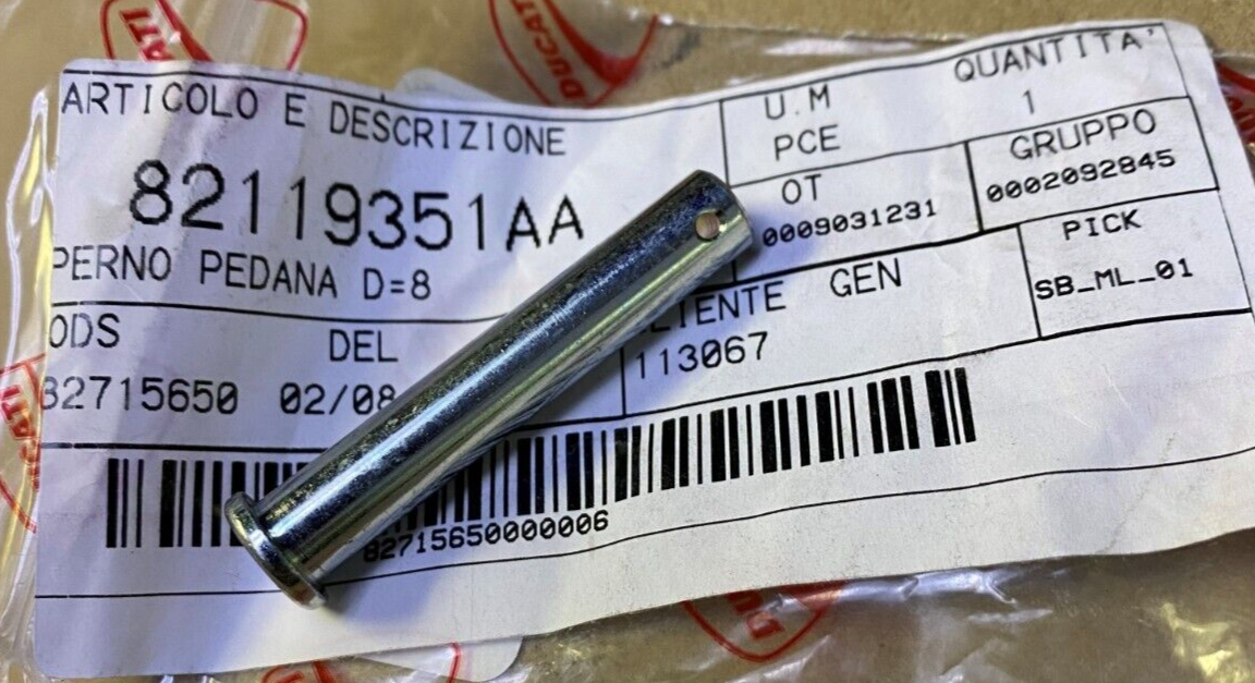 Ducati OEM Left Footrest Pin DesertX Multistrada V2 V4 Models
