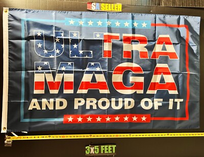 Donald Trump Flag FREE USA SHIP Ultra Maga Proud B Republican Desantis Sign 3x5'