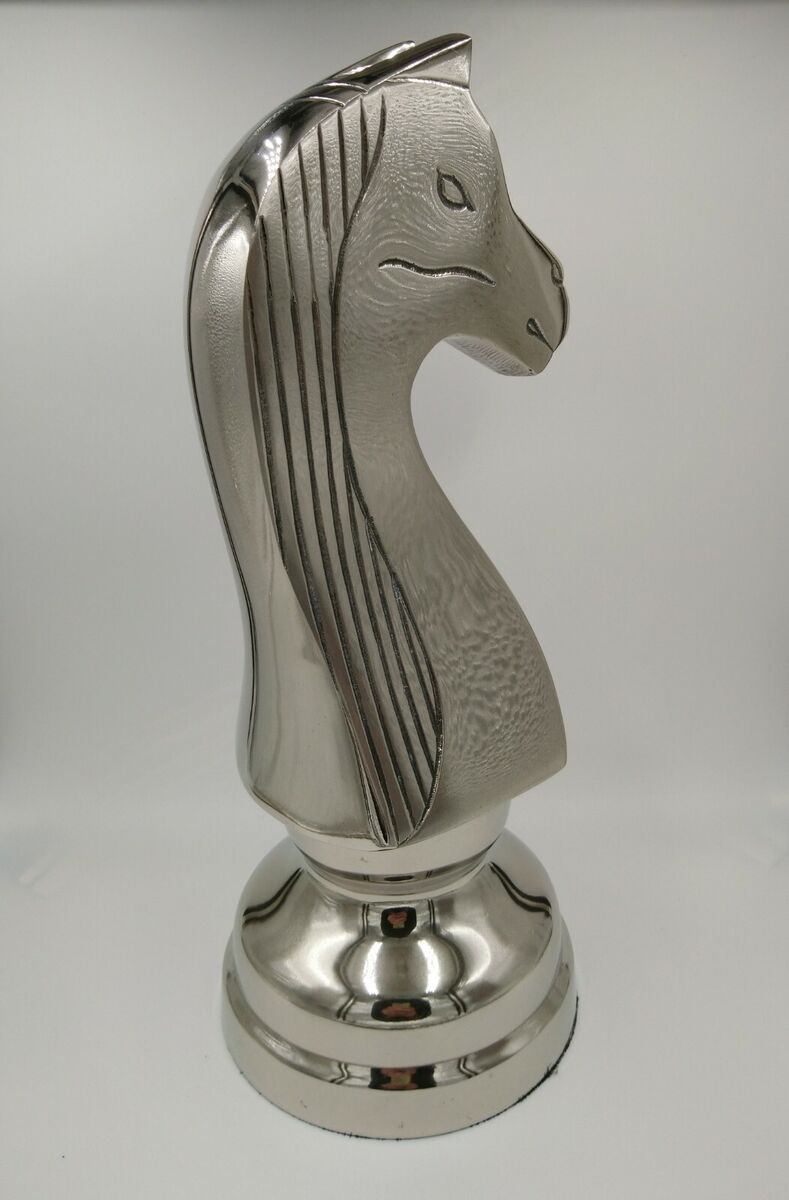 Chrome horse chess piece