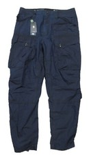 G-Star RAW Men's Rinsed Indigo Star Poplin Jungle Relaxed Tapered Cargo Pants