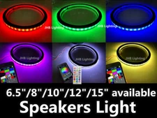 JHB 6.5"8"10"12"15"APP Remote RGB LED 1/2" Spacer Audio Speaker Rings Lights Set