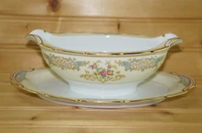 Noritake Wimpole 3604 Gravy Boat or Sauce Bowl with attached Underplate, 9 1/2"