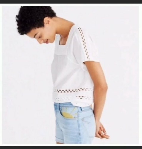Womens Madewell Angelina Eyelet Top 