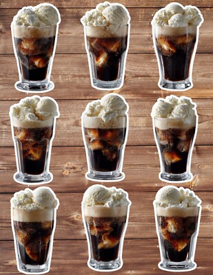 Rootbeer Float Die Cut Vinyl Stickers Set Scrapbooking Laptop Water Bottle