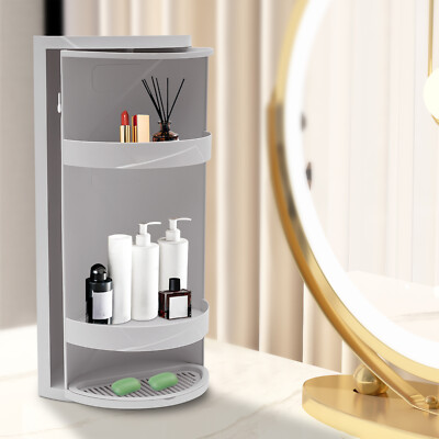 3-Tiers Desktop Rotating Storage Rack Basket Organizer Shelf