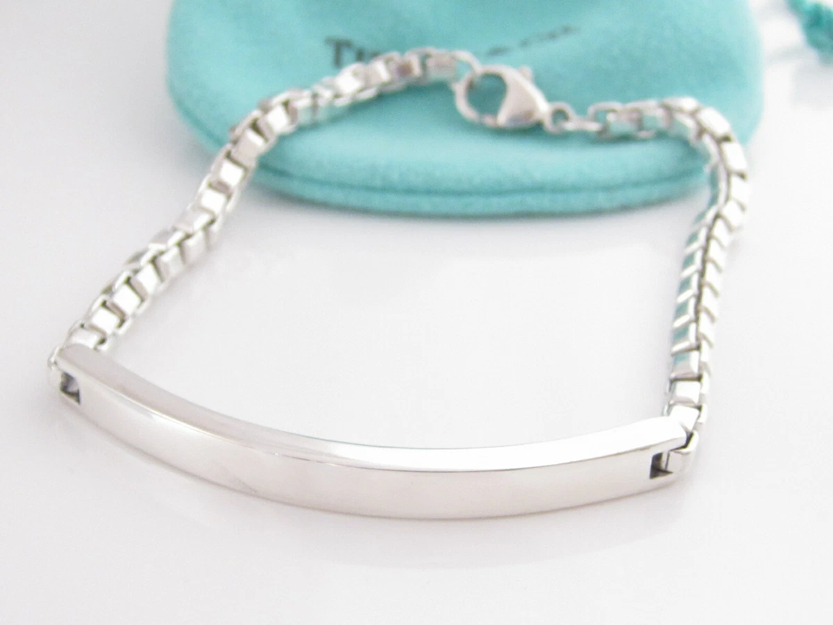 TIFFANY CO SILVER MEN ID BRACELET 8.5