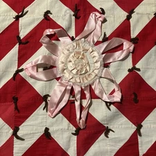 Vintage Silk And Satin Pink Floral Embellishment Decor Cute 