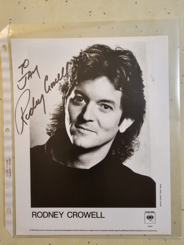 1989 RODNEY CROWELL HAND SIGNED AUTOGRAPHED 8 x 10 PHOTO COUNTRY MUSIC LEGEND
