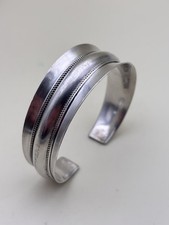 Ancien Bracelet Manchette Argent Massif 32g , 925